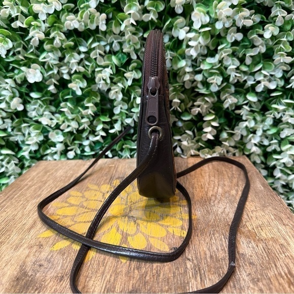 Vintage boho leather crossbody bag peacock pheasant feather front super unique - Picture 6 of 14